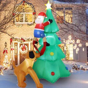 NEW 4FT Christmas Inflatable Santa Claus with Candy Cane, LED Lights